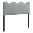 Athena Striped Fabric Upholstered King Size Headboard in Spa Blue Stripe