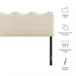 Athena Striped Fabric Upholstered King Size Headboard in Oatmeal Stripe