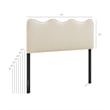 Athena Striped Fabric Upholstered King Size Headboard in Oatmeal Stripe