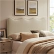 Athena Striped Fabric Upholstered King Size Headboard in Oatmeal Stripe