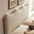 Athena Striped Fabric Upholstered King Size Headboard in Oatmeal Stripe