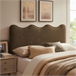 Athena Striped Fabric Upholstered King Size Headboard in Earth Stripe