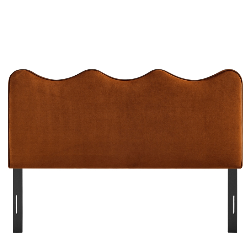 Athena Stain-Resistant Performance Velvet King Size Headboard in Rust
