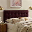 Emily Stain-Resistant Performance Velvet Full Size Headboard in Mulberry