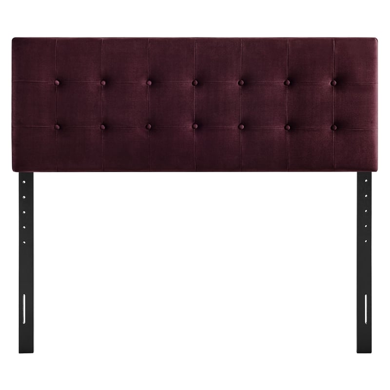 Emily Stain-Resistant Performance Velvet Full Size Headboard in Mulberry