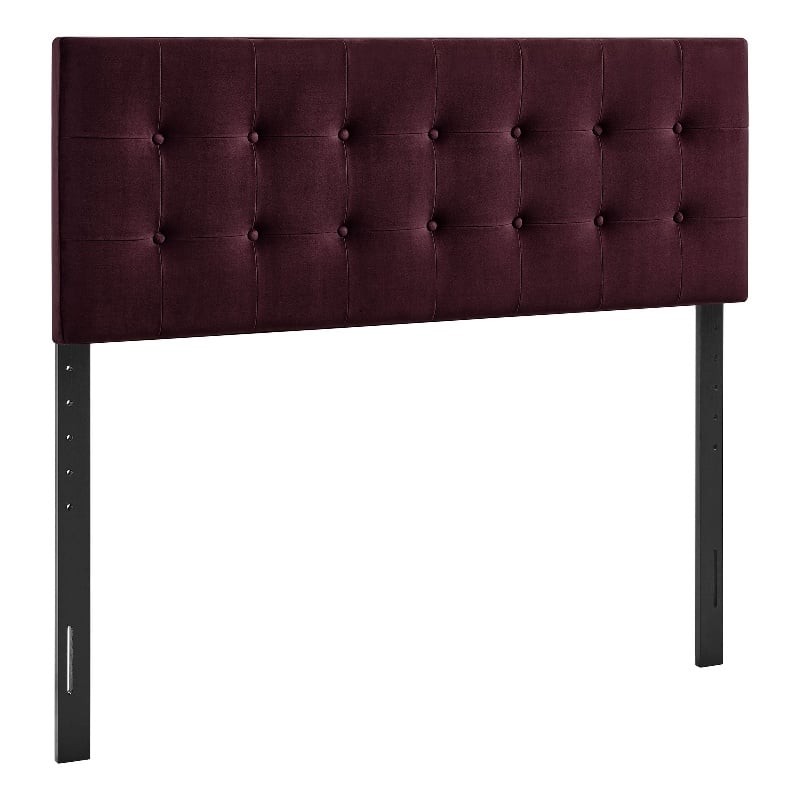 Emily Stain-Resistant Performance Velvet Full Size Headboard in Mulberry