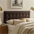 Emily Stain-Resistant Performance Velvet Full Size Headboard in Chocolate Brown