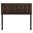 Emily Stain-Resistant Performance Velvet Full Size Headboard in Chocolate Brown