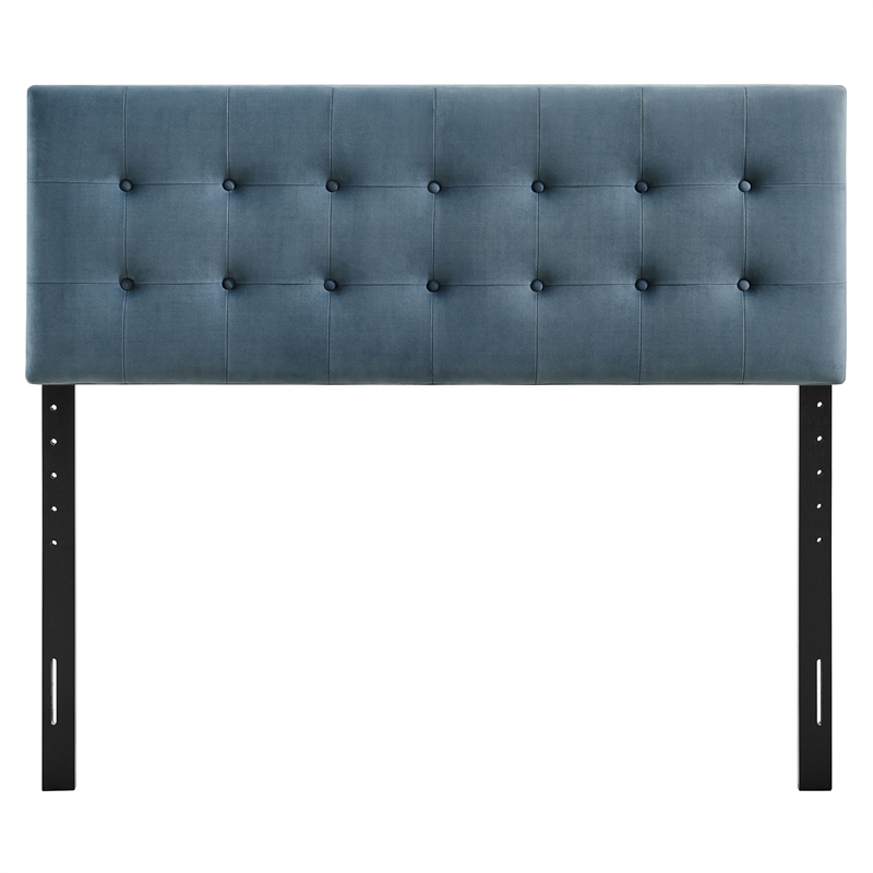 Emily Stain-Resistant Performance Velvet Full Size Headboard in Cadet Blue