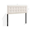 Emily Stain-Resistant Performance Velvet Full Size Headboard in Alabaster