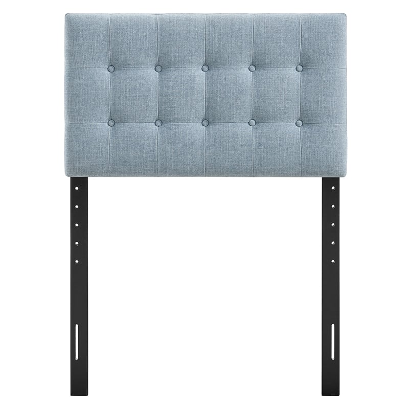 Emily Fabric Upholstered Twin Size Headboard in Sky Blue