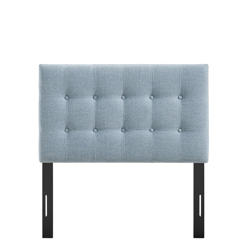 Emily Fabric Upholstered Twin Size Headboard in Sky Blue