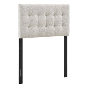 Emily Fabric Upholstered Twin Size Headboard in Linen