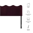 Athena Stain-Resistant Performance Velvet King Size Headboard in Mulberry