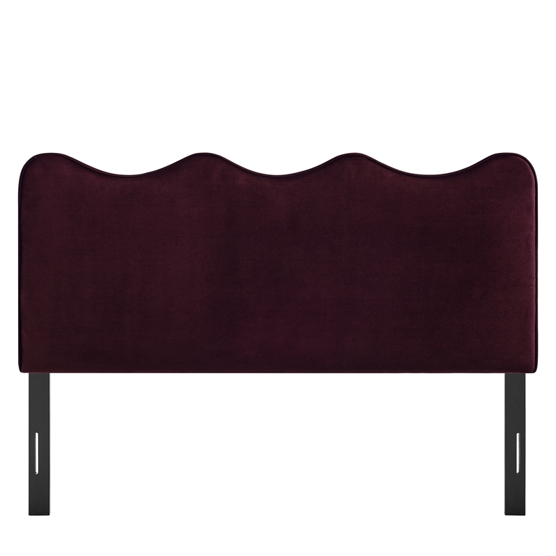 Athena Stain-Resistant Performance Velvet King Size Headboard in Mulberry