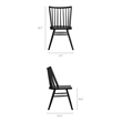 Alvar Spindle Back Dining Side Chairs Set of 2 in Black