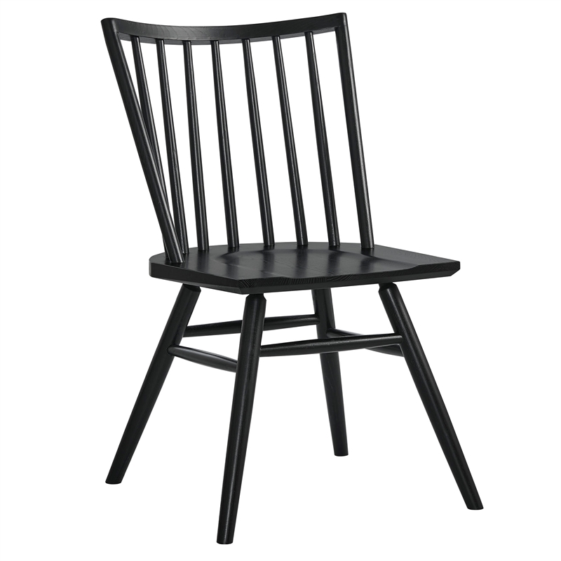 Alvar Spindle Back Dining Side Chairs Set of 2 in Black