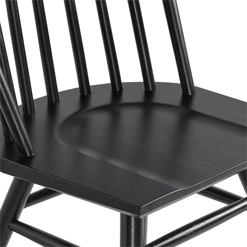 Alvar Spindle Back Dining Side Chairs Set of 2 in Black