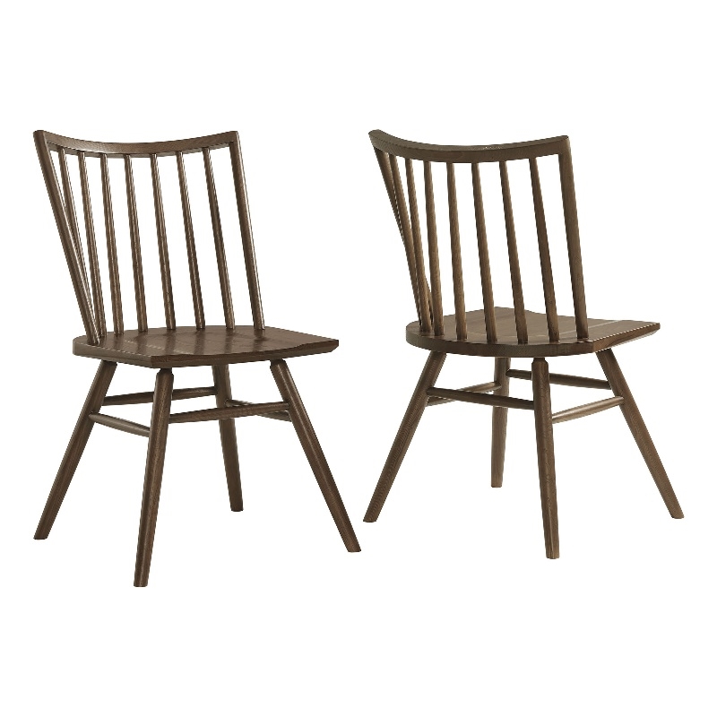 Alvar Spindle Back Dining Side Chairs Set of 2 in Walnut