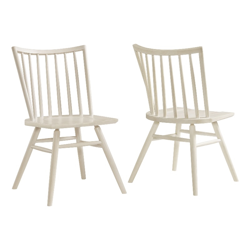 Alvar Spindle Back Dining Side Chairs Set of 2 in White Wash