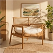 Tula Wood Rattan Lounge Chair in Brown