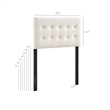 Emily Stain-Resistant Performance Velvet Twin Size Headboard in Alabaster