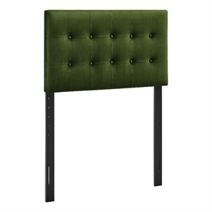 Emily Stain-Resistant Performance Velvet Twin Size Headboard in Moss Green