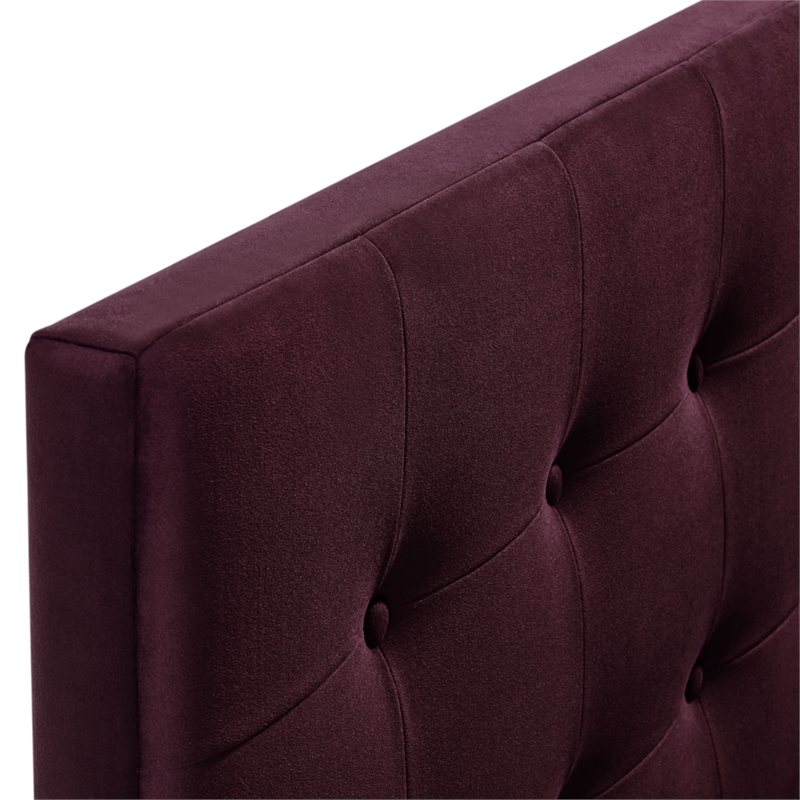 Emily Stain-Resistant Performance Velvet Twin Size Headboard in Mulberry