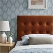 Emily Stain-Resistant Performance Velvet Twin Size Headboard in Rust