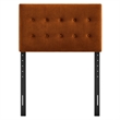Emily Stain-Resistant Performance Velvet Twin Size Headboard in Rust