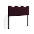 Athena Stain-Resistant Performance Velvet Full Size Headboard in Mulberry