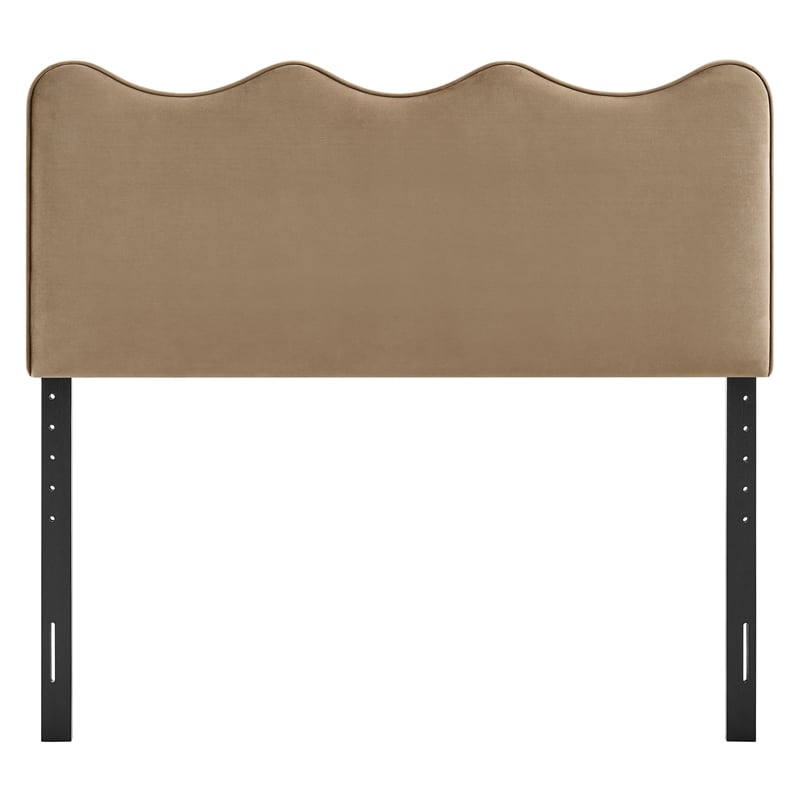Athena Stain-Resistant Performance Velvet Full Size Headboard in Taupe