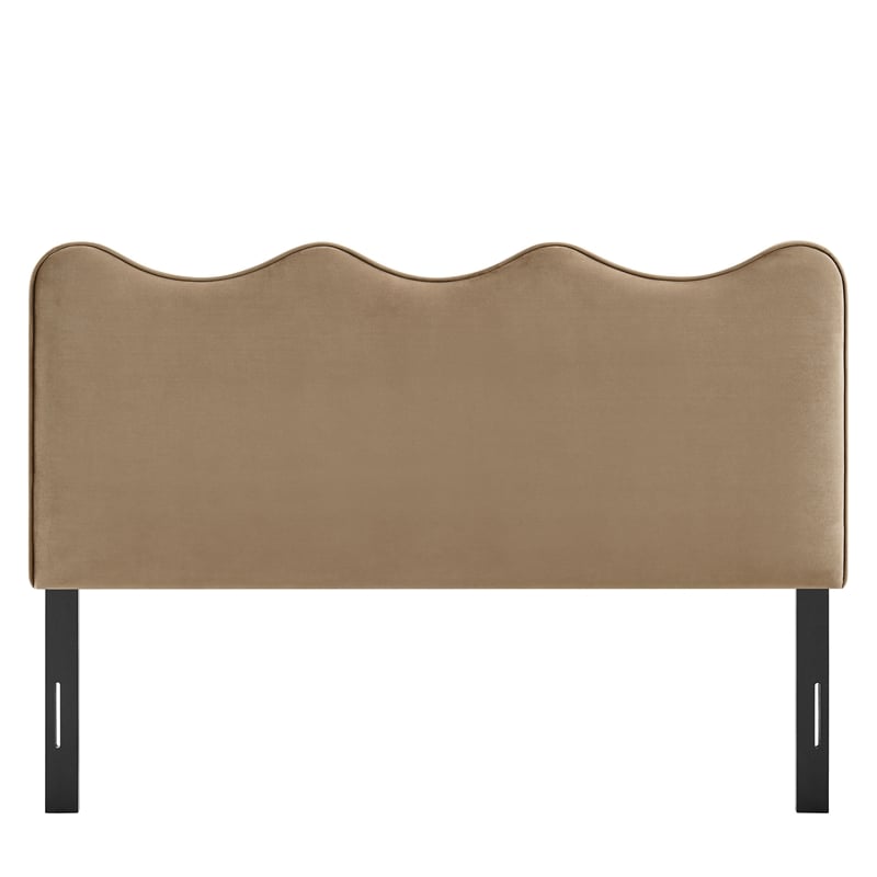 Athena Stain-Resistant Performance Velvet Full Size Headboard in Taupe