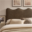 Athena Striped Fabric Upholstered Full Size Headboard in Earth Stripe