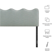 Athena Striped Fabric Upholstered Full Size Headboard in Spa Blue Stripe