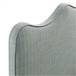 Athena Striped Fabric Upholstered Full Size Headboard in Spa Blue Stripe
