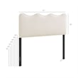 Athena Stain-Resistant Performance Velvet Queen Size Headboard in Alabaster