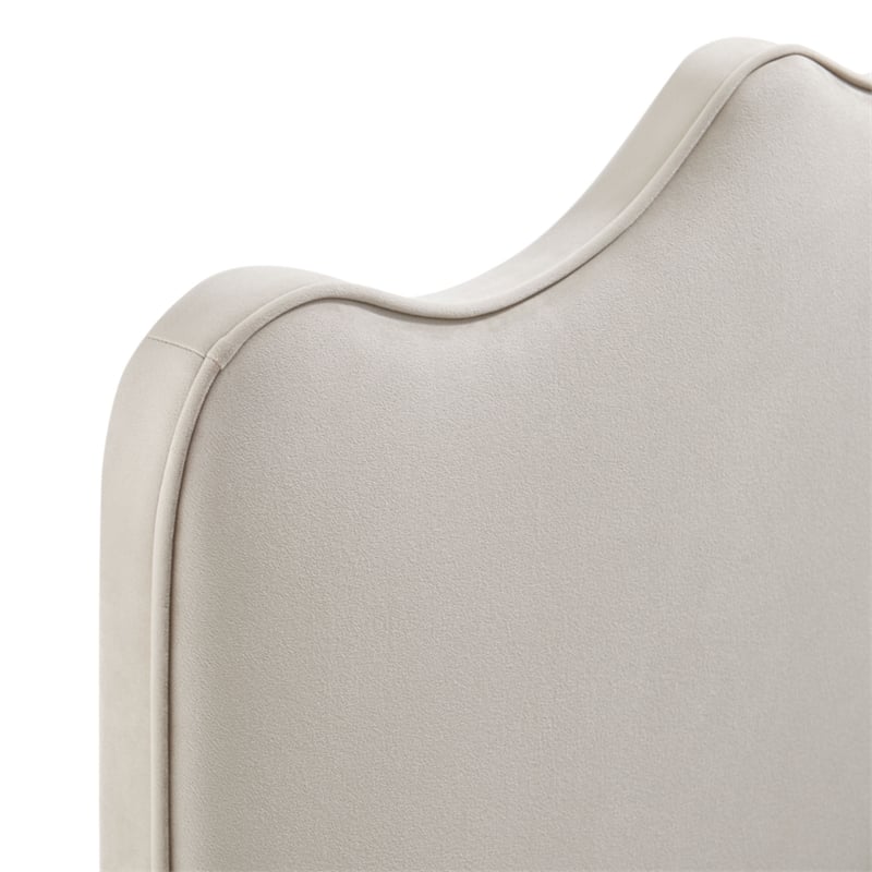 Athena Stain-Resistant Performance Velvet Queen Size Headboard in Almond