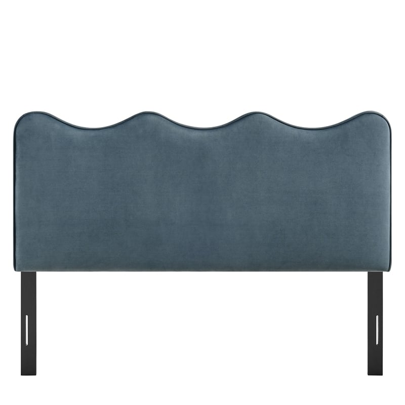 Athena Stain-Resistant Performance Velvet Queen Size Headboard in Cadet Blue