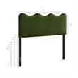 Athena Stain-Resistant Performance Velvet Queen Size Headboard in Moss Green