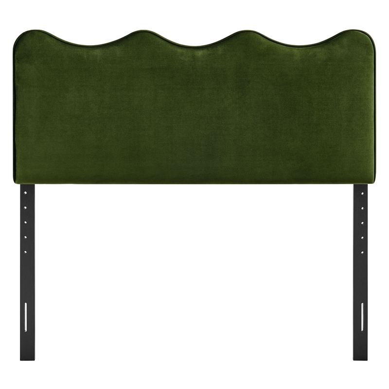 Athena Stain-Resistant Performance Velvet Queen Size Headboard in Moss Green