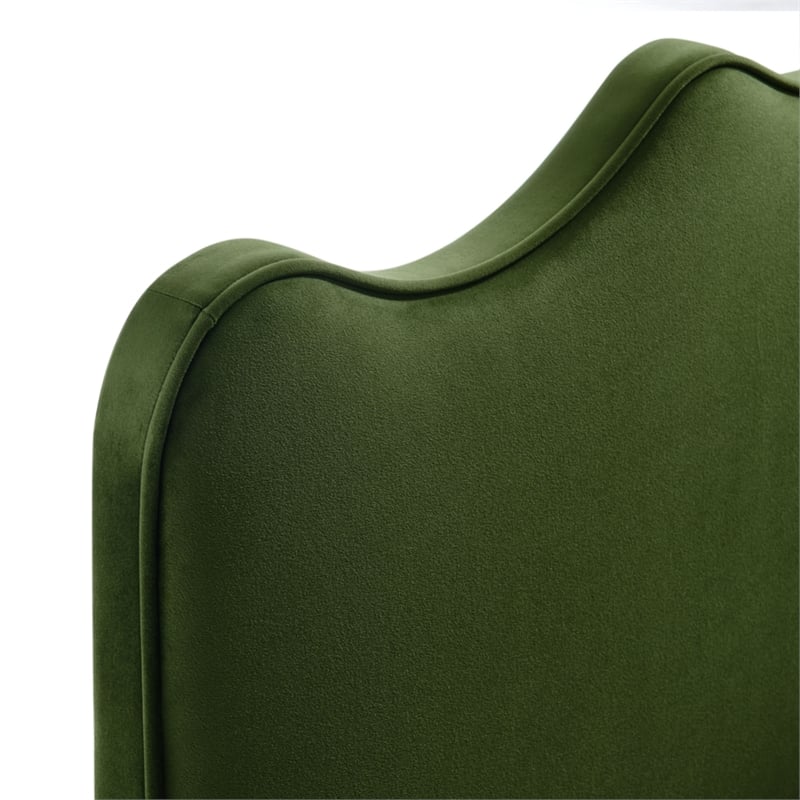 Athena Stain-Resistant Performance Velvet Queen Size Headboard in Moss Green