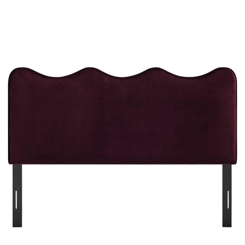 Athena Stain-Resistant Performance Velvet Queen Size Headboard in Mulberry