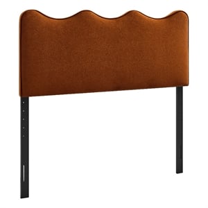 Athena Stain-Resistant Performance Velvet Queen Size Headboard in Rust