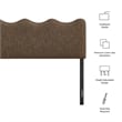 Athena Striped Fabric Upholstered Queen Size Headboard in Earth Stripe