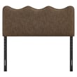 Athena Striped Fabric Upholstered Queen Size Headboard in Earth Stripe