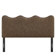 Athena Striped Fabric Upholstered Queen Size Headboard in Earth Stripe