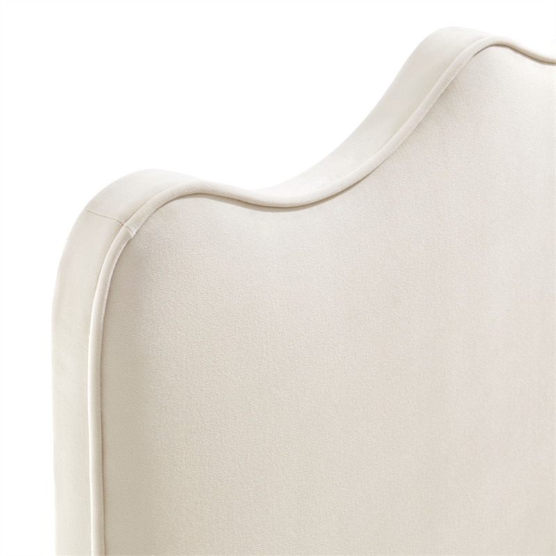 Athena Stain-Resistant Performance Velvet King Size Headboard in Alabaster