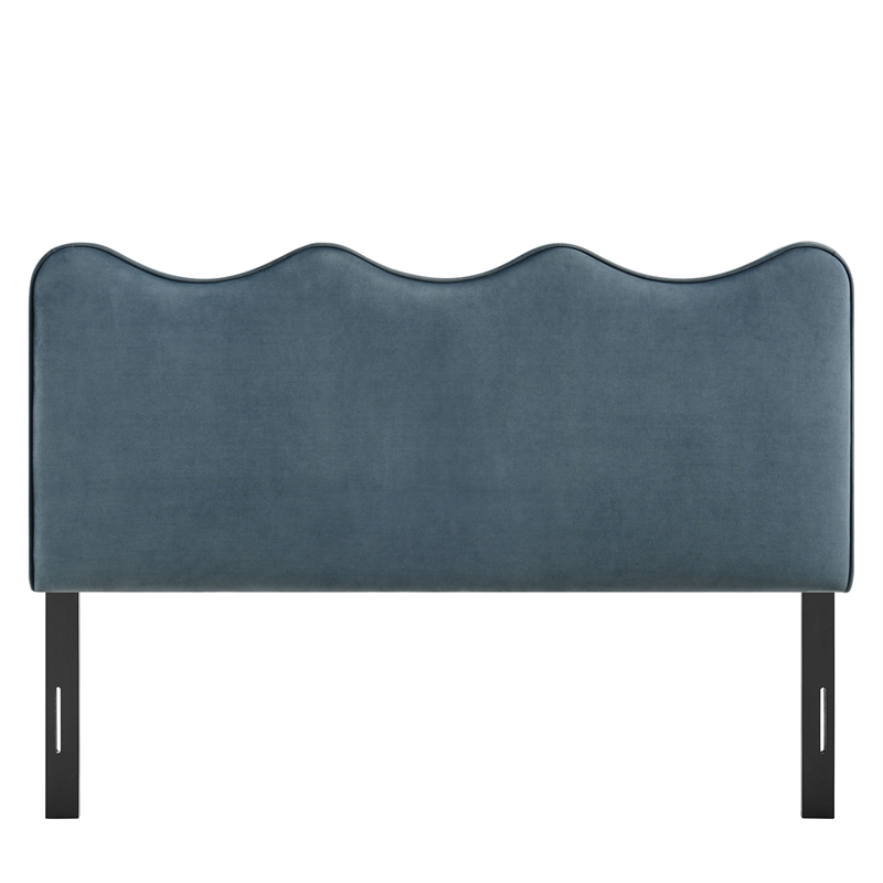 Athena Stain-Resistant Performance Velvet King Size Headboard in Cadet Blue