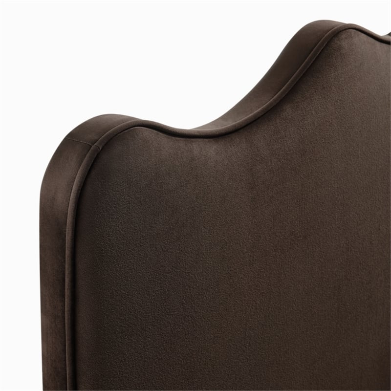 Athena Stain-Resistant Performance Velvet King Size Headboard in Chocolate Brown